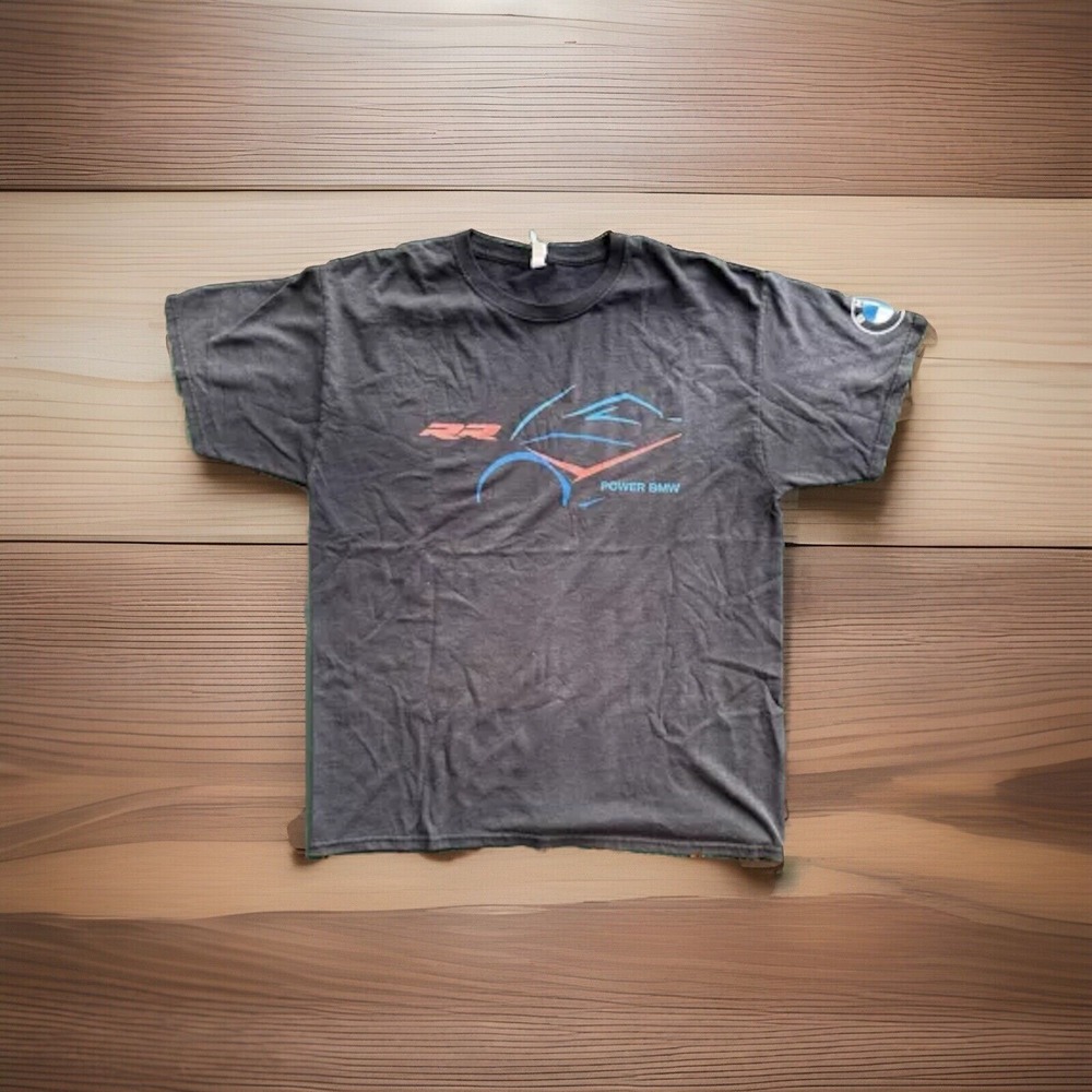 BMW Power Black  T Shirt Size L BMW Logo On Arm Vintage